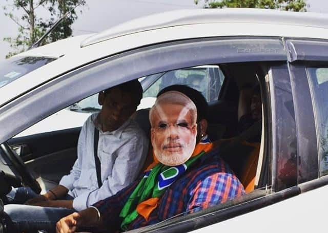 BJP Supporter In Amroha Rally