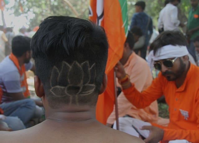 BJP Lotus As Hair Style