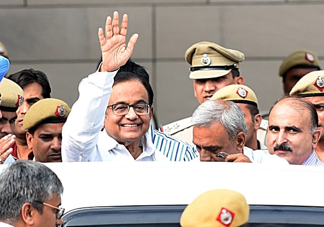 Chidambaram Comes Out of Court With CBI Officials