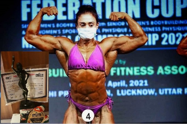 A Woman Bodybuilding Champion