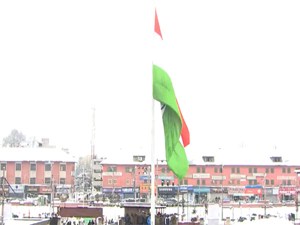 Congress president Mallikarjun Kharge on Monday hoisted the National flag in Srinagar at the party office in Srinagar.