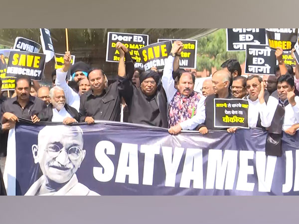 Opposition MPs March To Vijay Chowk In Black Attire