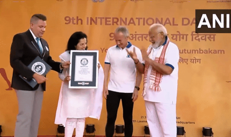 Modi Yoga Event Guinness Book