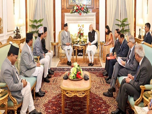 Prime Minister Narendra Modi and Nepal Prime Minister Pushpa Dahal 'Prachanda'
