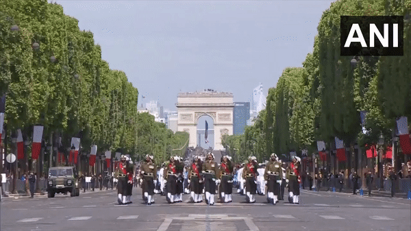 Indian Contingent Marches At Bastille Day Parade
