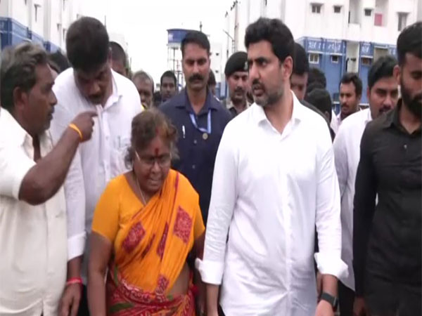 Andhra Pradesh Human Resources Development Minister Nara Lokesh visited flood-affected areas